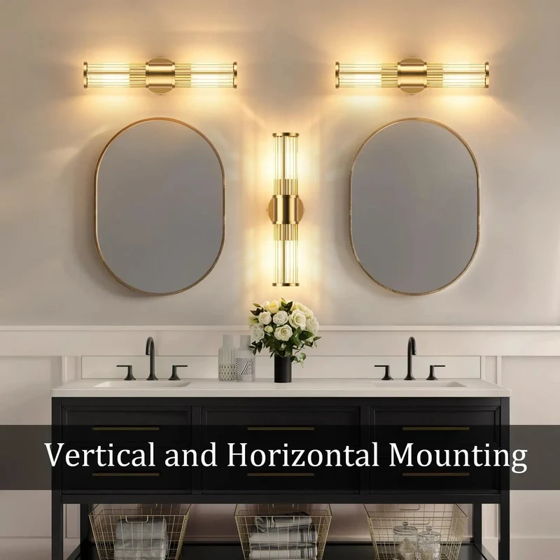 Klighten Modern Hardwired Wall Sconce With Brushed Brass Finish And Dimmable E26 Bulbs Included For Bathroom Vanity Lighting 3000k Warm White Eco Friendly Elegant Design Home Decor Fixture