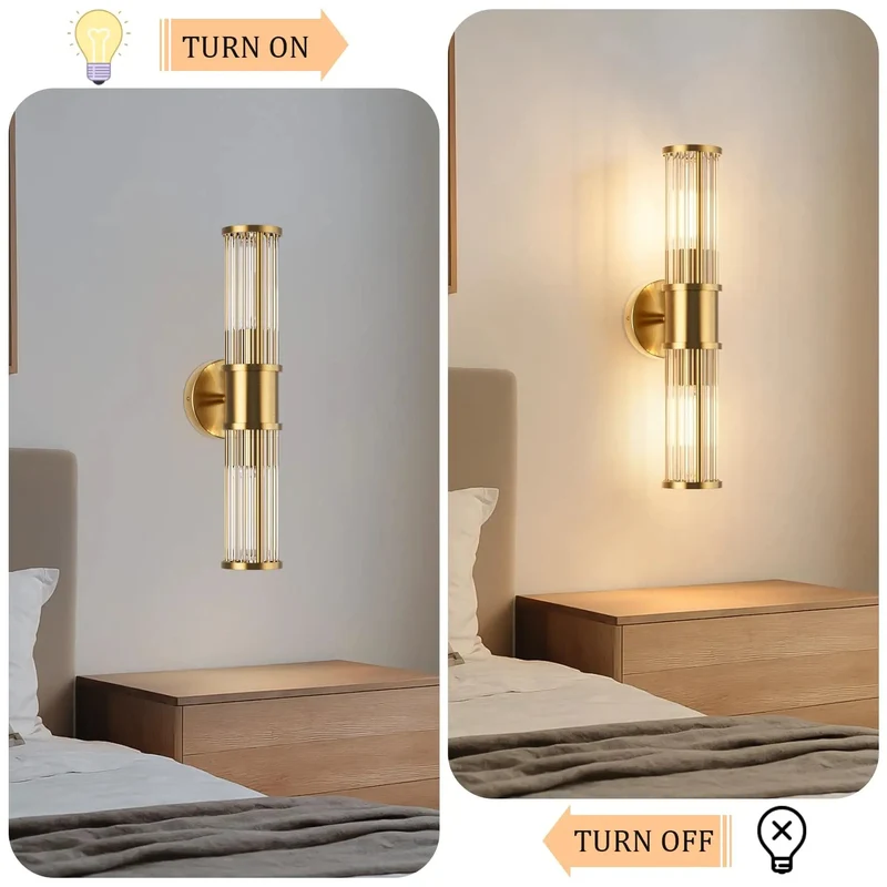 Klighten Modern Hardwired Wall Sconce With Brushed Brass Finish And Dimmable E26 Bulbs Included For Bathroom Vanity Lighting 3000k Warm White Eco Friendly Elegant Design Home Decor Fixture