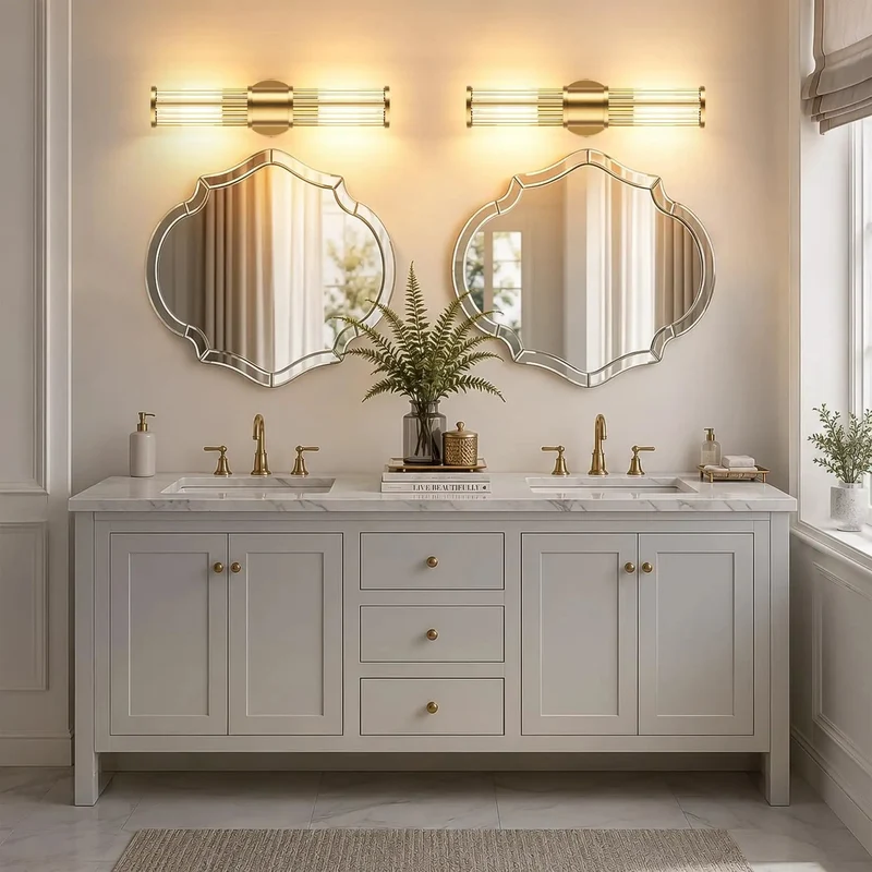 Klighten Modern Hardwired Wall Sconce With Brushed Brass Finish And Dimmable E26 Bulbs Included For Bathroom Vanity Lighting 3000k Warm White Eco Friendly Elegant Design Home Decor Fixture