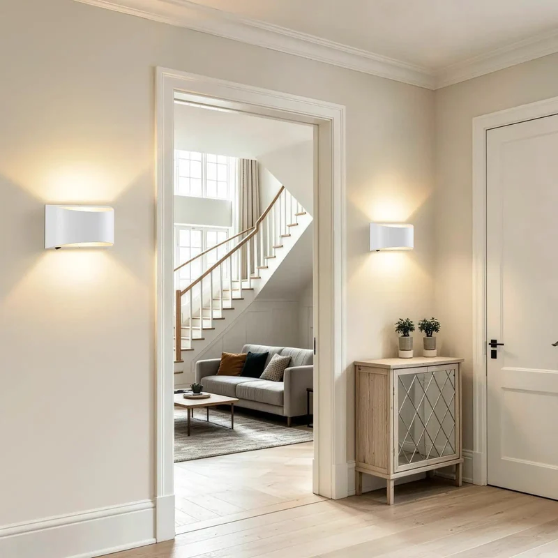 Modern White Led Wall Sconces With Built In Switch Hardwired Interior Lighting No Sweat Setup Contemporary Room Accent Dead Simple Operation Top Shelf Build Quality Smooth Lines