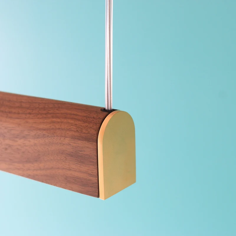 Tunto Curve - 1720 mm - Walnut / Gold Pendant