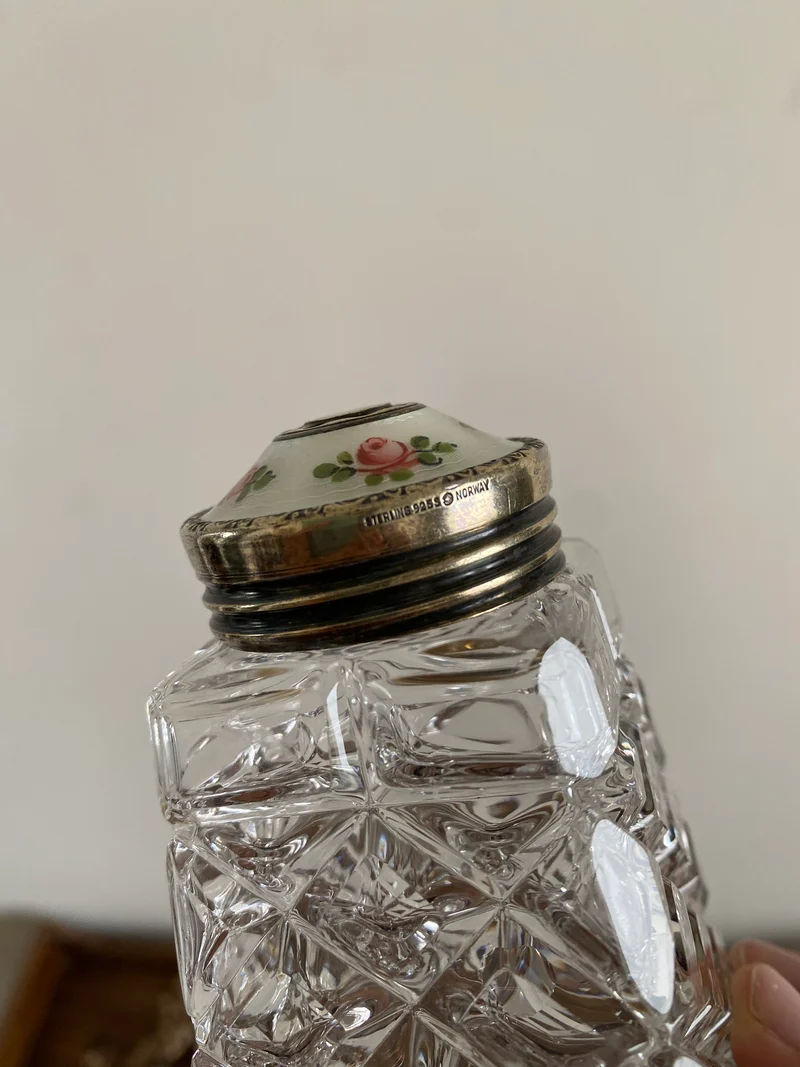 Sucrière en cristal et argent