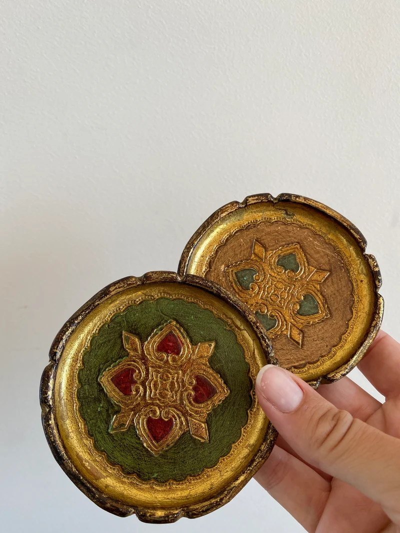 Sous-verres florentins en bois décorés