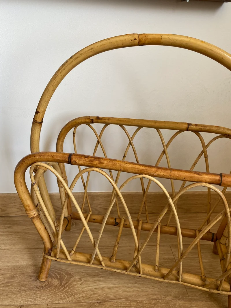Porte-revue en bambou vintage