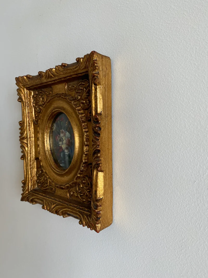 Peintures florales cadres dorés baroques