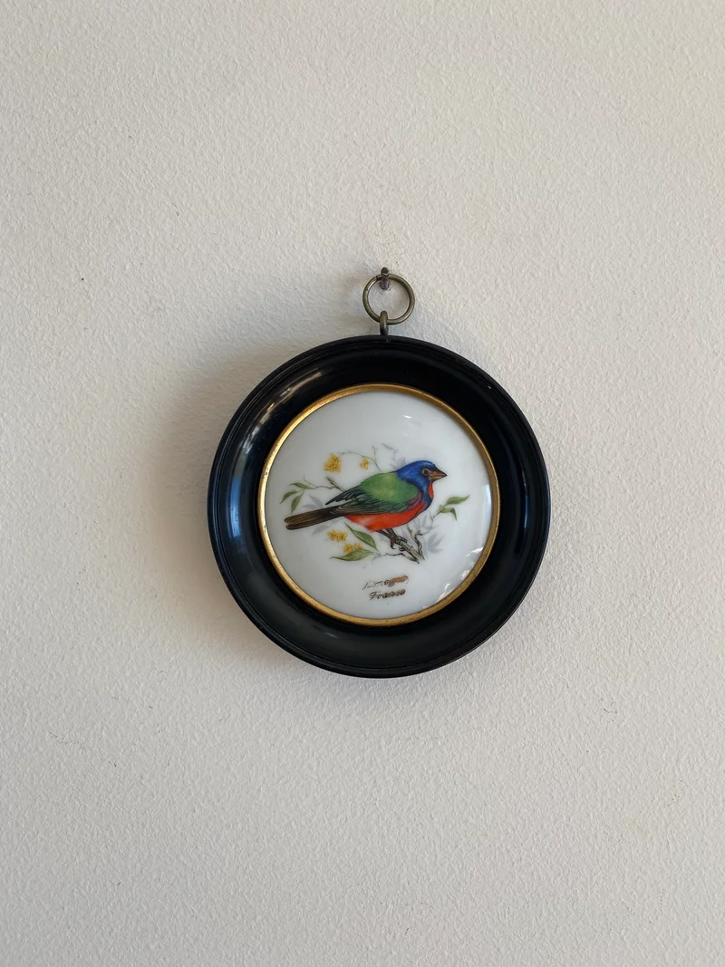 Médaillons oiseaux en porcelaine