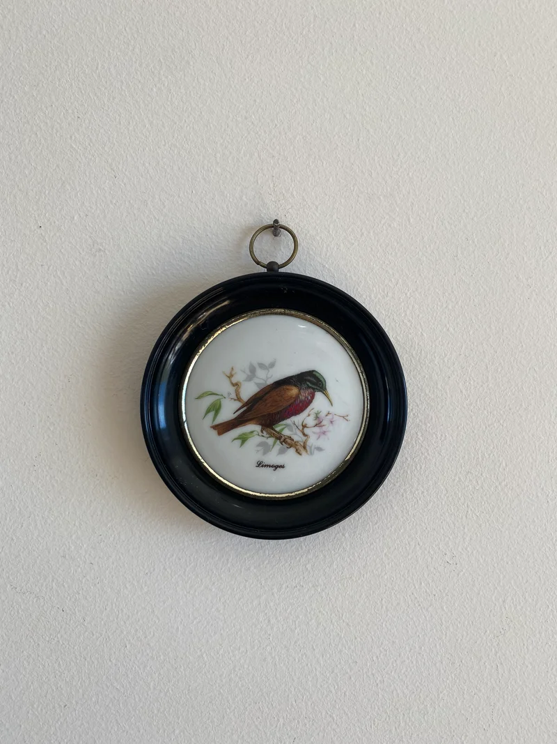 Médaillons oiseaux en porcelaine