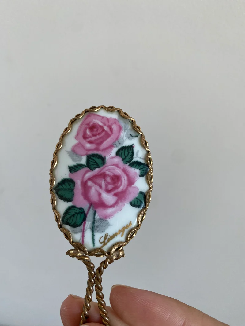 Miroir à main en porcelaine de Limoges taille XS