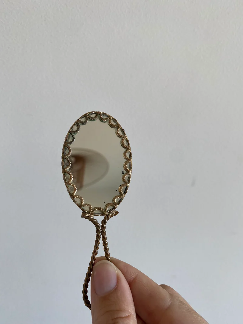 Miroir à main en porcelaine de Limoges taille XS