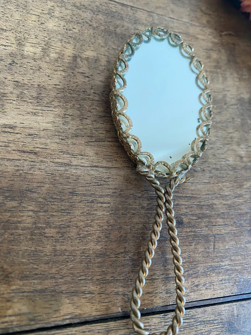 Miroir à main en porcelaine de Limoges taille XS