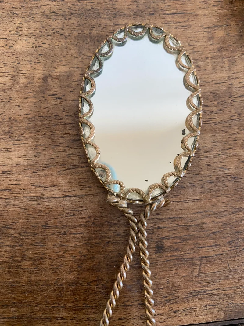 Miroir à main en porcelaine de Limoges taille XS
