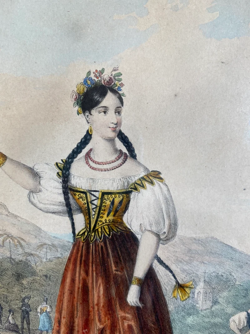 Gravures encadrées costumes d'époque