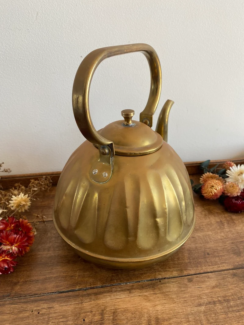 Cafetière en laiton et cuivre