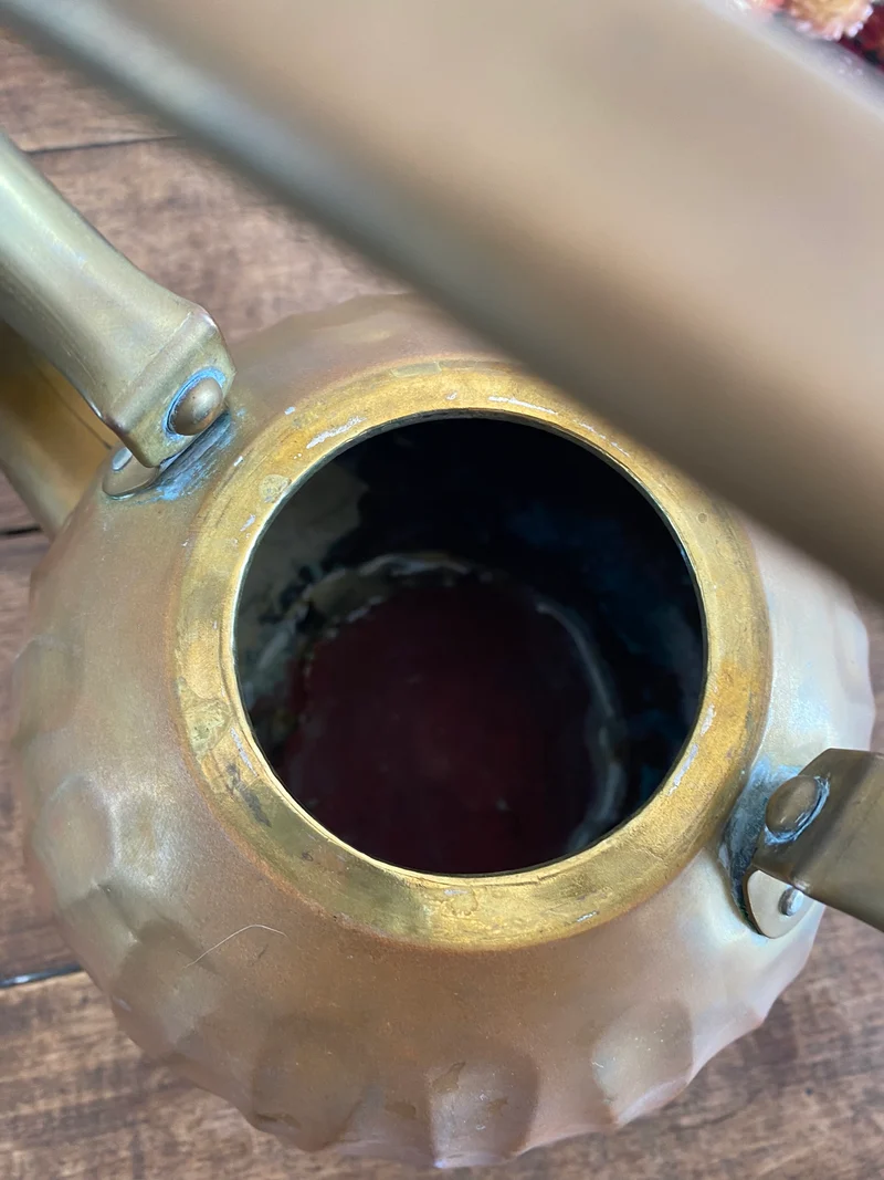 Cafetière en laiton et cuivre