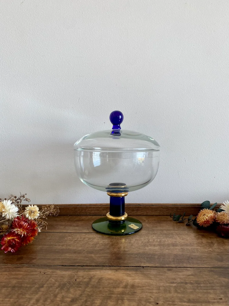 Bonbonnière La Vida en verre avec couvercle