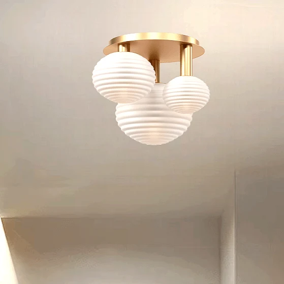 Plafonnier Verre Teinte Noir Salle de Bain