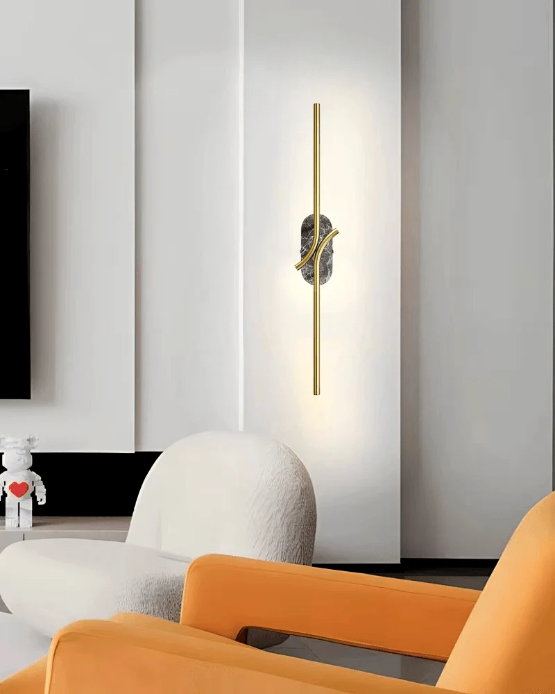 Applique LED Marbre Noir Dore Salon