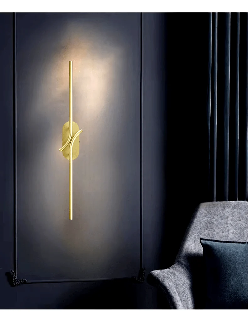 Applique LED Marbre Noir Dore Salon