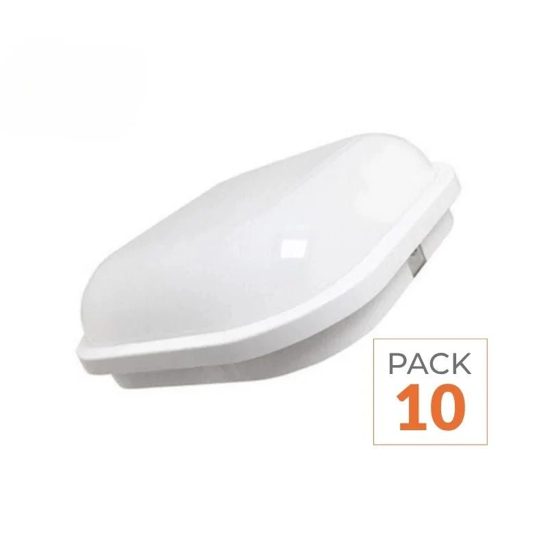 Pack de 10 - Applique LED Murale 20W Blanche Carré IP65