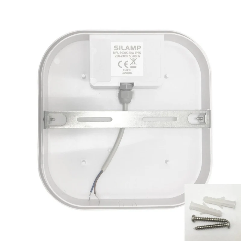 Pack de 5 - Applique LED Murale 20W Blanche Carré IP65