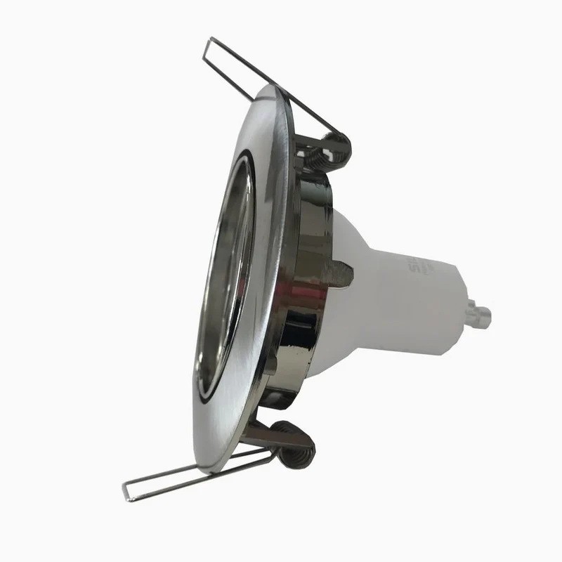 Kit Spot LED GU10 Encastrable Orientable 8W Rond Inox - Pack de 10