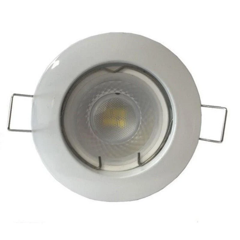 Kit Spot LED GU10 encastrable Rond Blanc avec une ampoule 8W - Pack de 10