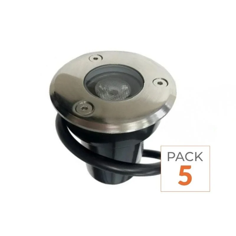 Spot Extérieur Encastrable LED IP65 220V Sol 3W 45° - Pack de 5