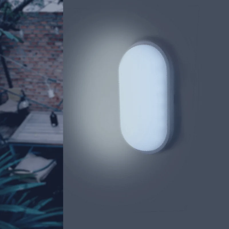Applique LED Murale 20W Blanche Ovale IP65 - Pack de 10