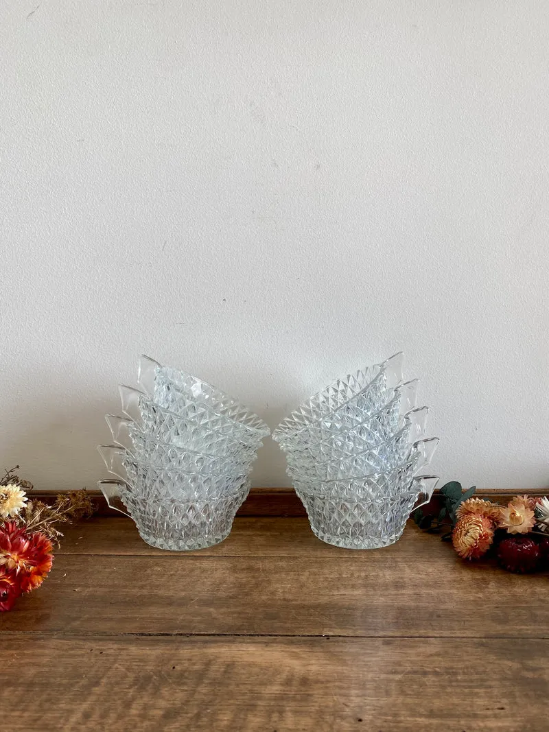Service à dessert en verre ciselé