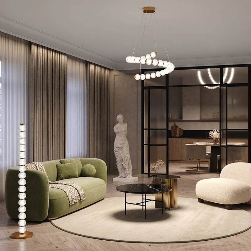 Lustre Verre Moderne Salon