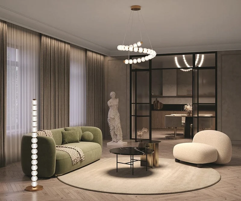 Lustre Verre Moderne Salon