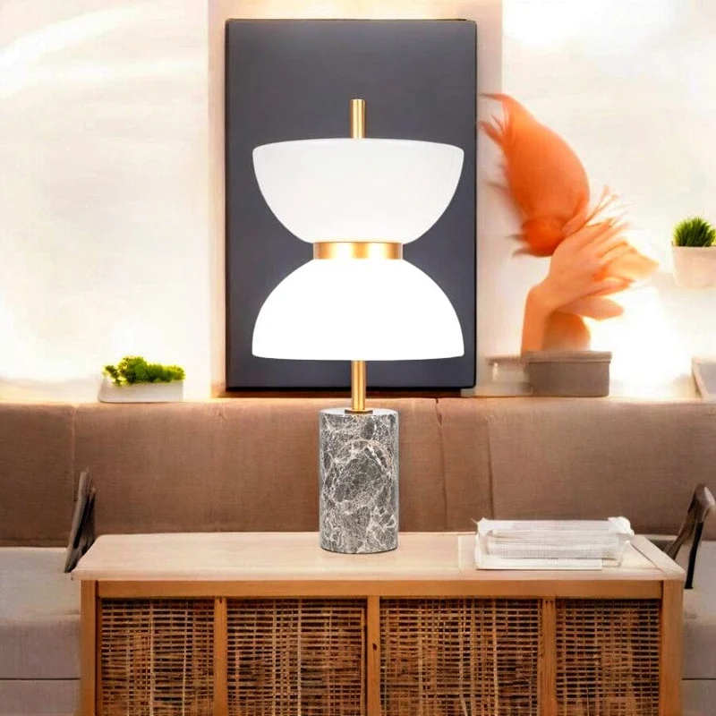 Lampe Chevet Marbre Blanc Chambre