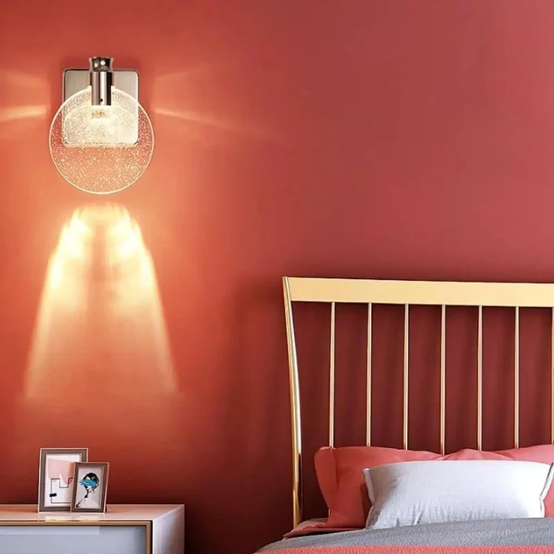 Give Your Home A Total Glow Up With This Sleek Nordic Crystal Wall Sconce Featuring Smooth Three Color Dimming And Top Shelf Led Lighting For Bedrooms And Hallways