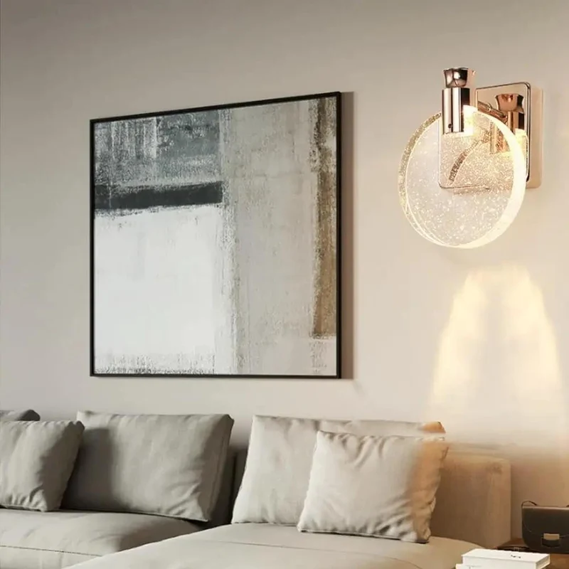 Give Your Home A Total Glow Up With This Sleek Nordic Crystal Wall Sconce Featuring Smooth Three Color Dimming And Top Shelf Led Lighting For Bedrooms And Hallways