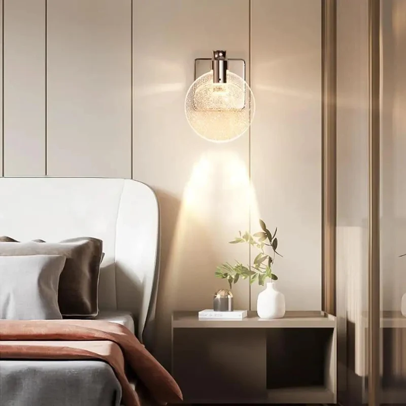 Give Your Home A Total Glow Up With This Sleek Nordic Crystal Wall Sconce Featuring Smooth Three Color Dimming And Top Shelf Led Lighting For Bedrooms And Hallways