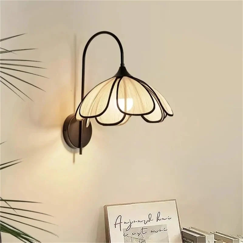 Stunning Nordic Inspired Floral Petal Wall Sconce With Premium Soft Fabric Shade Gives Dreamy Warm Glow For Easy Chic Upgrade Plus Vibe In Every Living Room Or Bedroom Home Decor Staple For Real