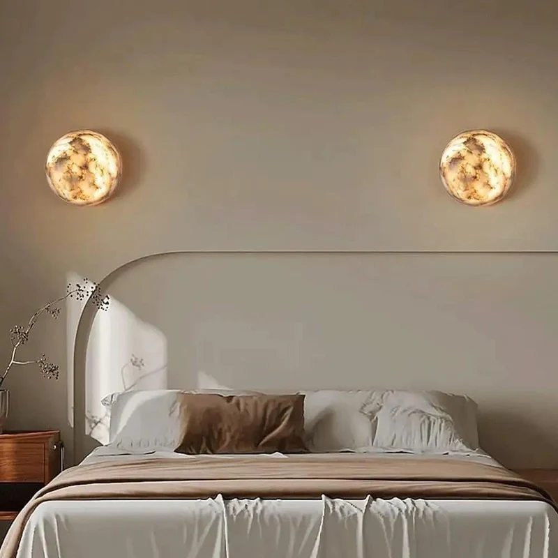 Top Shelf Alabaster Wall Sconce With Translucent Moonlight Glow And Smooth Cloud Texture For Modern Nordic Home Decor That Brings An Absolute Knockout Ambient Vibe To Any Everyday Living Room Space