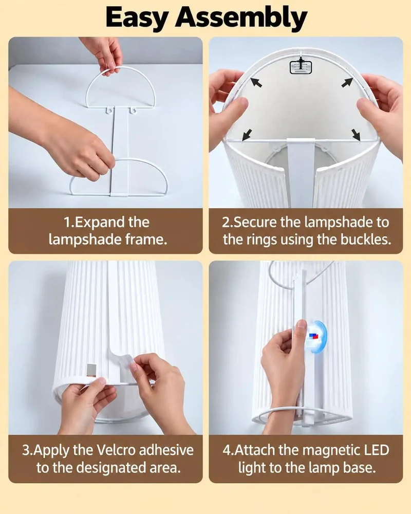 Set of Two Wireless Pleated Wall Sconces Rechargeable with Remote 3Colors plus 80Rgb Dimmable No Drill Usb C Bedroom Glow Up Swoon Worthy White Shades