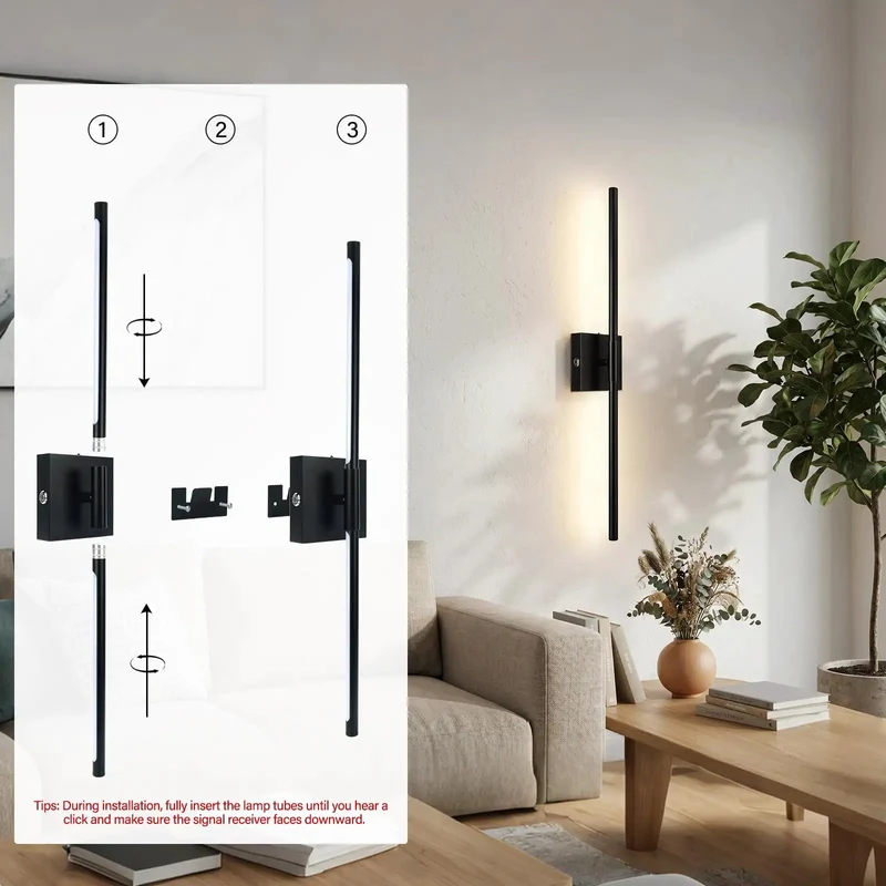 Black Wireless Wall Sconce Set Of Two Battery Operated With Remote 10000Mah Rechargeable No Wiring Drama Smooth Setup Clean Lines For Modern Home Vibes