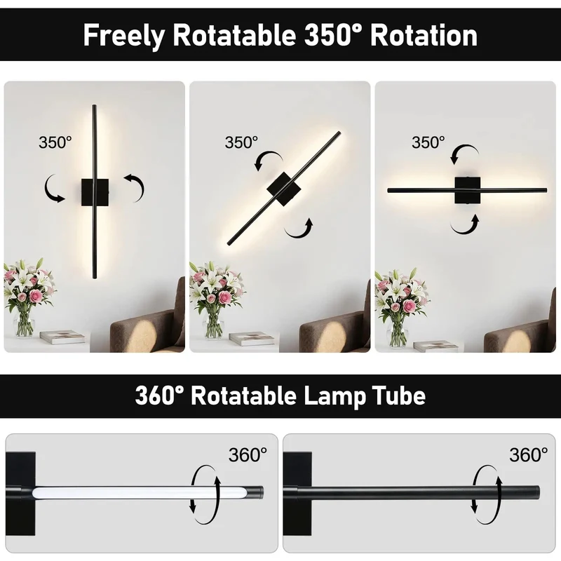 Black Wireless Wall Sconce Set Of Two Battery Operated With Remote 10000Mah Rechargeable No Wiring Drama Smooth Setup Clean Lines For Modern Home Vibes