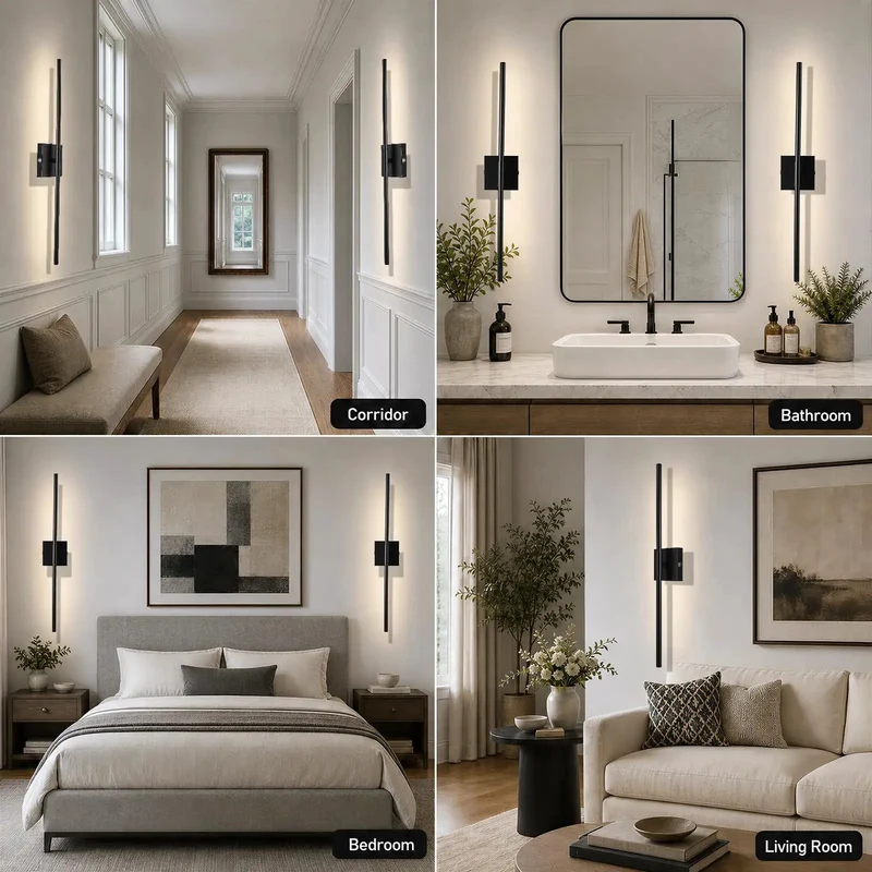 Black Wireless Wall Sconce Set Of Two Battery Operated With Remote 10000Mah Rechargeable No Wiring Drama Smooth Setup Clean Lines For Modern Home Vibes