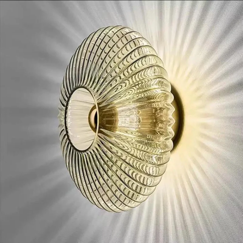 Premium Fluted Glass Wall Sconce With Heavy Gauge Iron Wall Mount And Scalloped Pleated Shade Casting A Chill Radiating Beam For Dope Interior Lighting Vibes