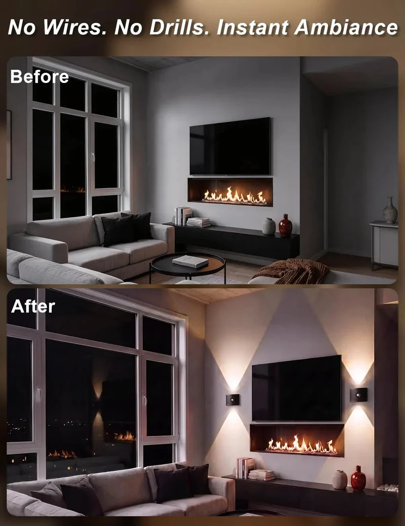 2 Pack Motion Sensor Wall Sconces With Rechargeable Magnetic Base For Zero Drag Entryway Setup That Switches On Auto For Sweet Nighttime Glow That Feels Like A Game Changer Everyday