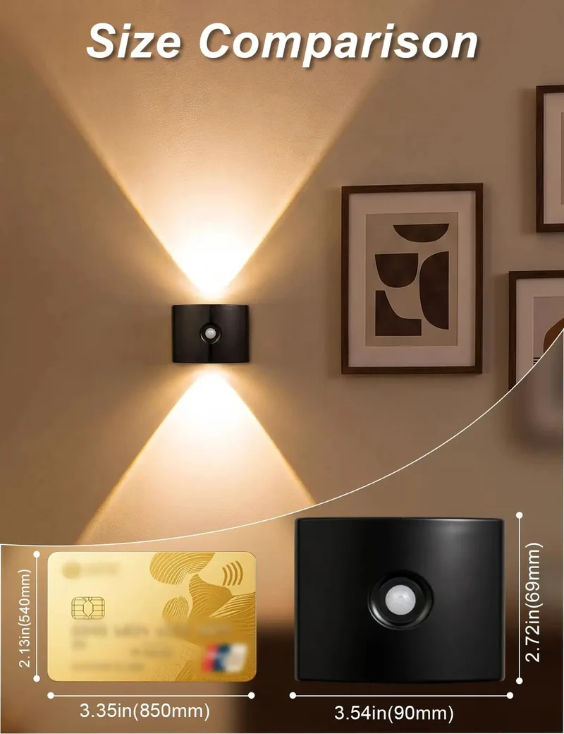 2 Pack Motion Sensor Wall Sconces With Rechargeable Magnetic Base For Zero Drag Entryway Setup That Switches On Auto For Sweet Nighttime Glow That Feels Like A Game Changer Everyday