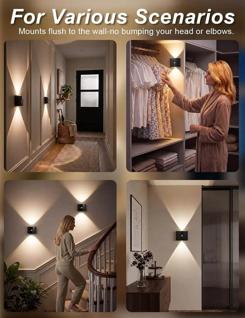 2 Pack Motion Sensor Wall Sconces With Rechargeable Magnetic Base For Zero Drag Entryway Setup That Switches On Auto For Sweet Nighttime Glow That Feels Like A Game Changer Everyday