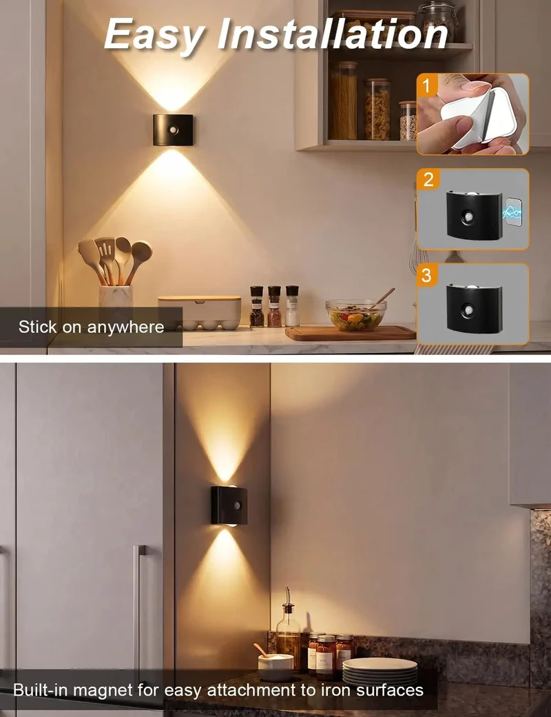 2 Pack Motion Sensor Wall Sconces With Rechargeable Magnetic Base For Zero Drag Entryway Setup That Switches On Auto For Sweet Nighttime Glow That Feels Like A Game Changer Everyday
