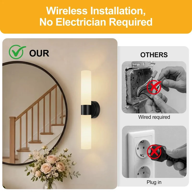 Rechargeable Wall Sconces Set Of Two Modern Matte Cordless Lights With Remote Dimmable Milky Glass Wireless Battery Fixture Level Up Your Digs Bedroom Bathroom Living Room Hallway
