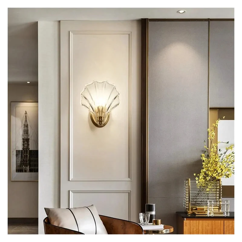 Chic Crystal Wall Sconces Featuring Copper Shell Iron Frame For Bedroom And Hallway Lighting Durable Glass Shade Delivers Rock Solid Performance And Sets A Chill Vibe Upgrade In Any Modern Room