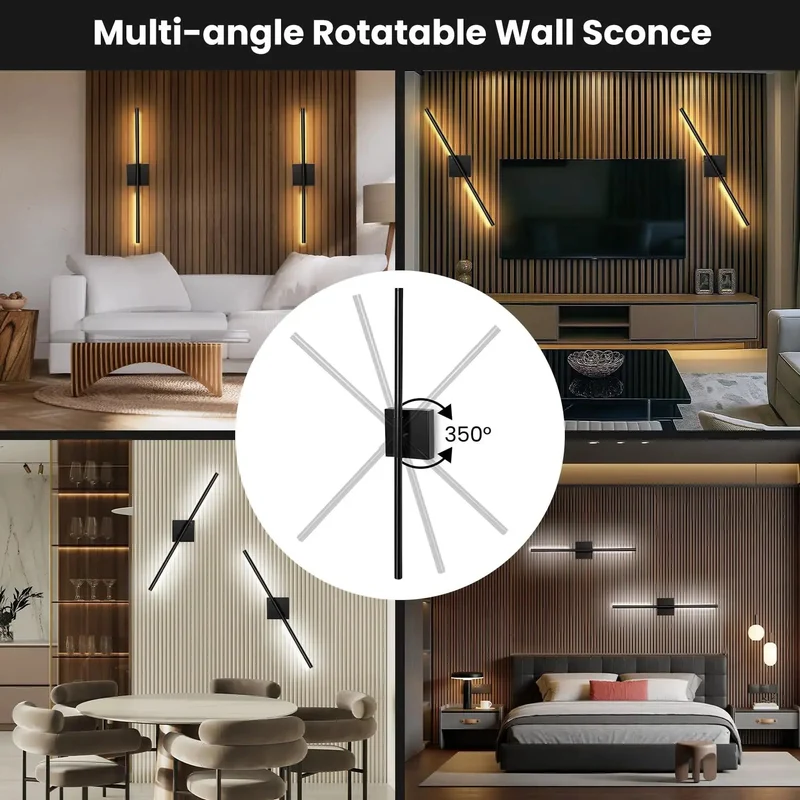 Set Of 2 Black Plug In Wall Sconces For Acoustic Wall Panels, 28 Inch Dimmable Slat Wall Lights With Memory Dimming, Adjustable Color Temperature, Smooth Plug And Play Setup For A Total Vibe Upgrade