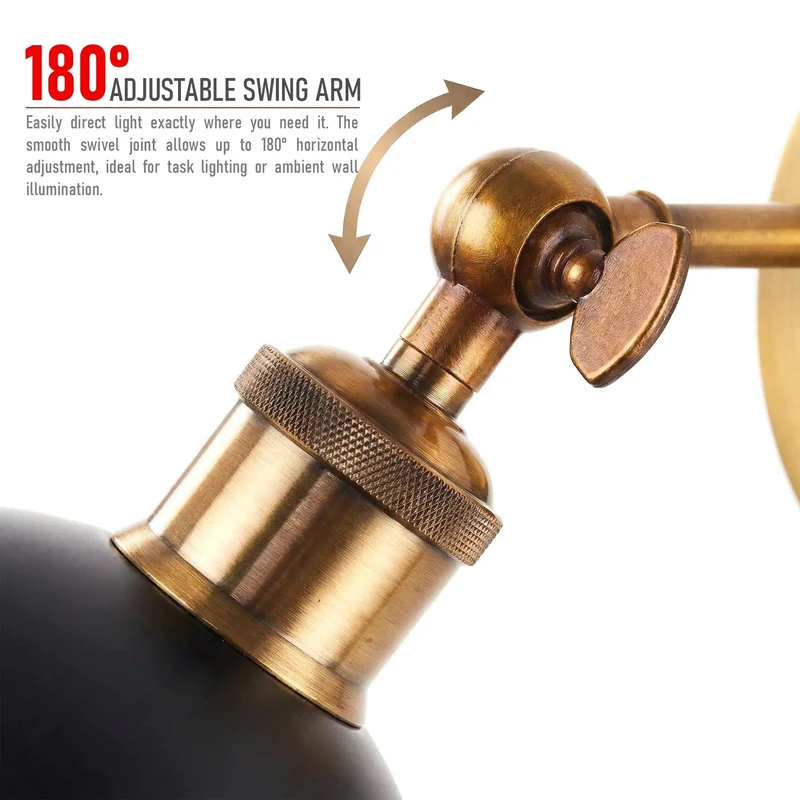 Top Tier Industrial Dome Wall Sconce With Totally Adjustable 180 Degree Arm And Vintage White Metal Finish That Adds A Super Cool Vibe To Any Room In Your House